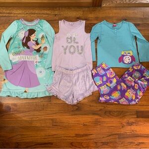 Girls PJ Pajama Set Tops & Bottoms & LS Nightgown Dress 
Small 5 / 6
5 Pc Bundle